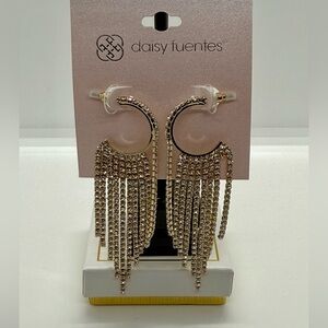 Daisy Fuentes Sparkling Gold Dangle Fringe Earrings